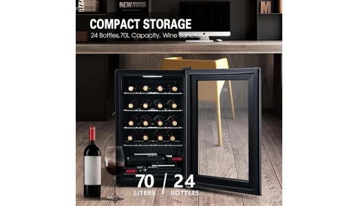 Vyno/alaus šaldytuvas su elegantiška estetika