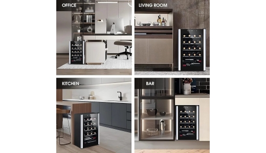Vyno/alaus šaldytuvas su elegantiška estetika